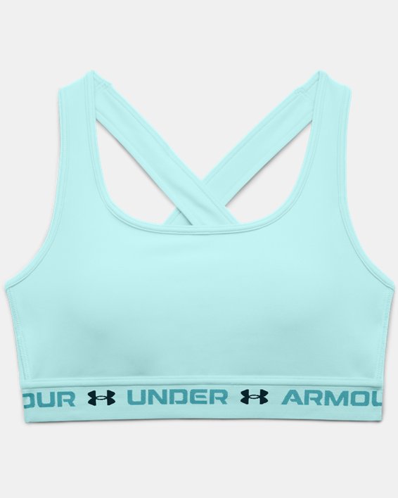Women's Armour® Mid Crossback 3-Color Sports Bra, Blue, pdpMainDesktop image number 8